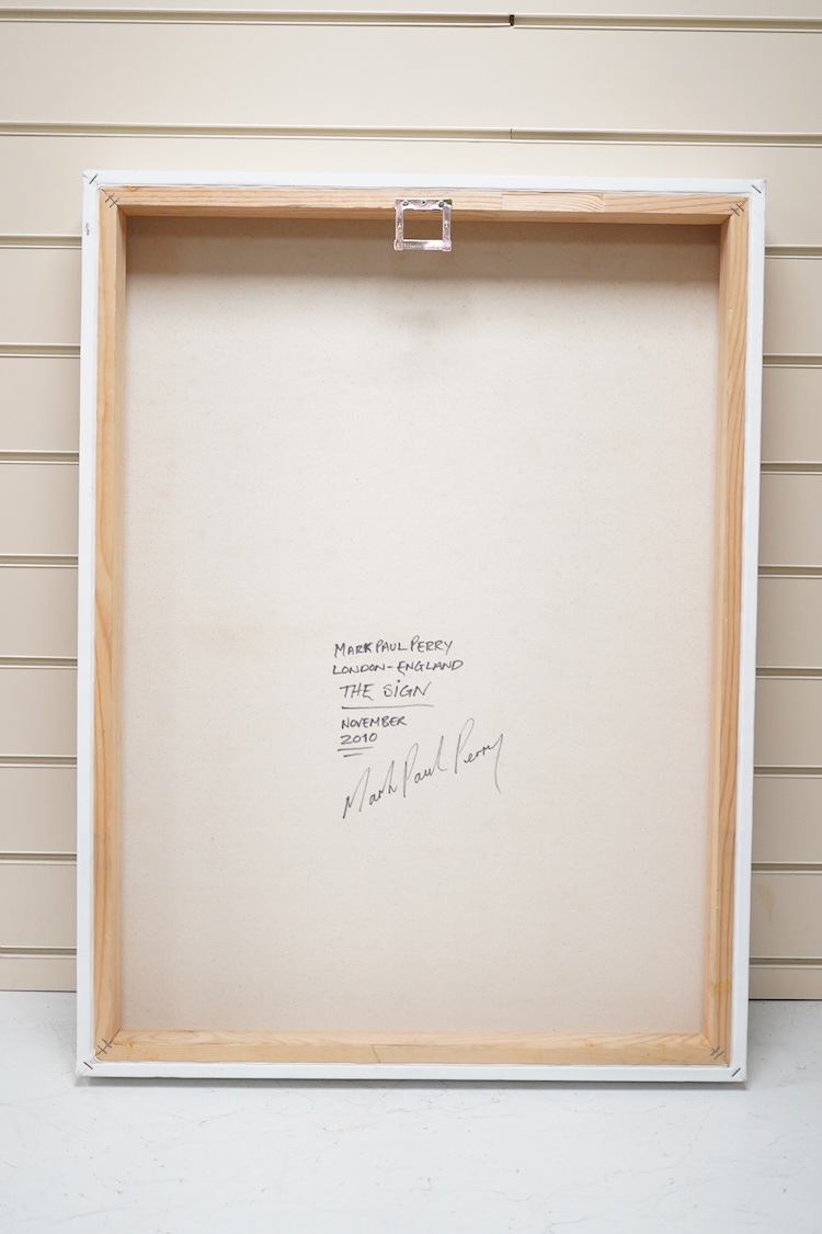 Mark Paul Perry, 'London - England the sign', signed and dated 2010 verso, oil on canvas, unframed, 80 x 60cm